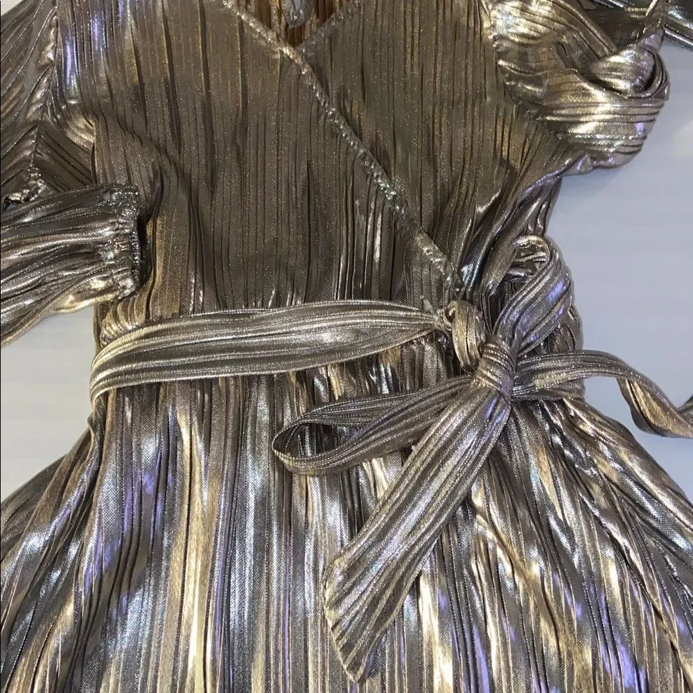 Copper Key Girls Metallic Kids Dress with Belt size large 12/14